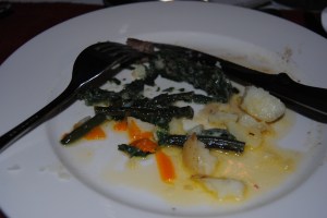 Clean plate - the most amazingly tasty home cooked meal at Cavers Guest House, Bedford, Eastern Cape, SA